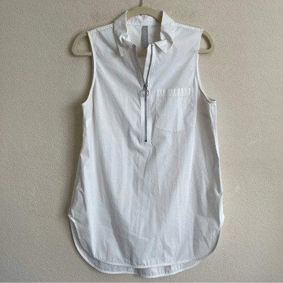 Athleta Uptown Shell White Sleeveless Commute Tank Top - Picture 3 of 5